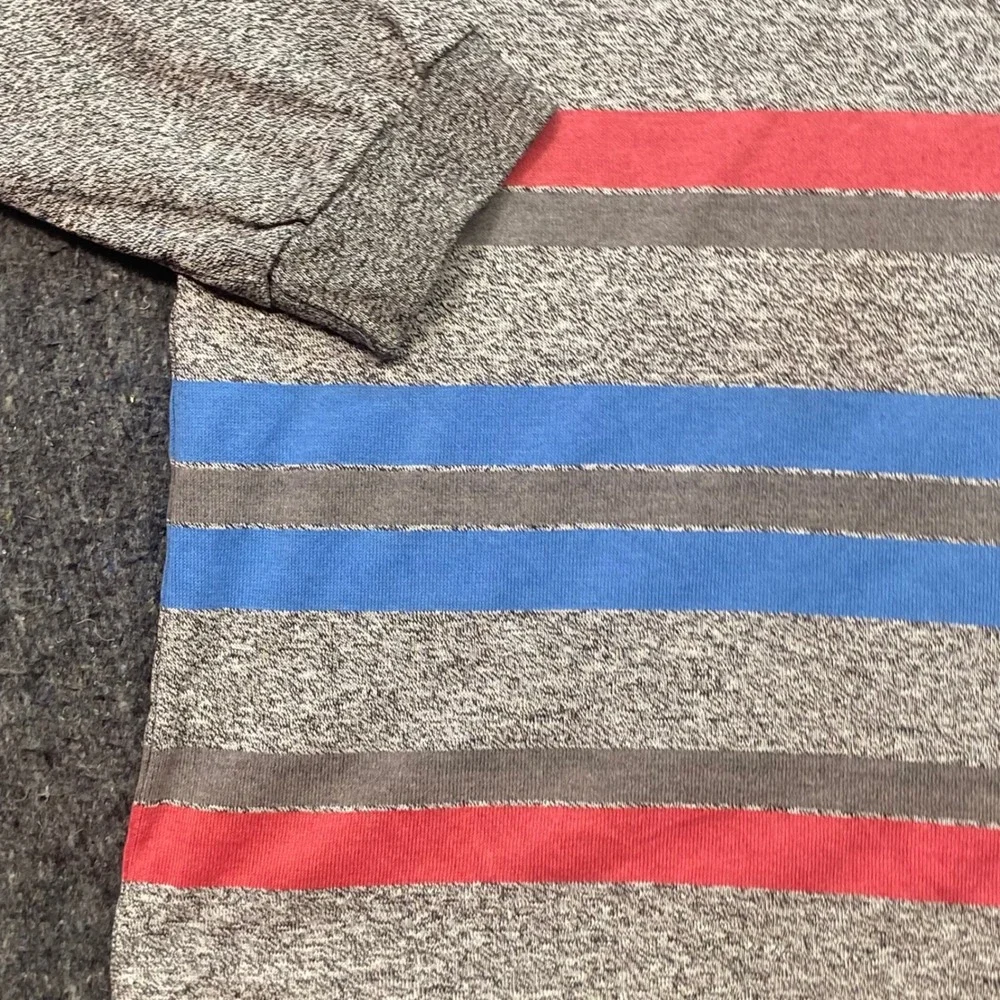 Levi Long Sleeve Polo Sz L Mens Gray Red Blue Striped Skater Grunge Vintage 90s